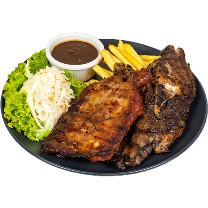 Mix Grilled Chicken & Lamb Chop with Fries