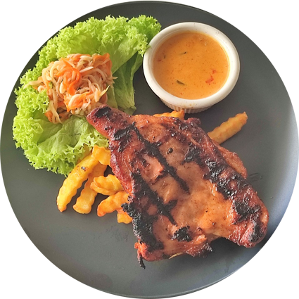 Thai Grilled Chicken Chop with Fries